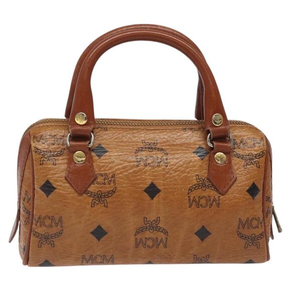 MCM Vicetos Logogram Hand Bag PVC Leather 2way Brown Auth sw254 - Picture 3 of 16